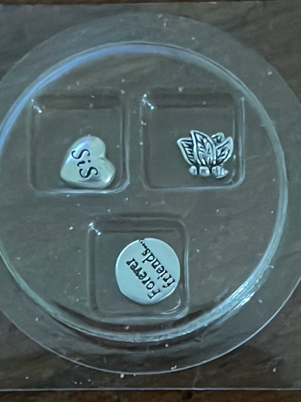 Silver Charm Set - Butterfly, Sis & Forever Friends Decorative Charms - New
